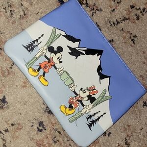 Disney Our Universe Mickey and Minnie Skiing Pouch